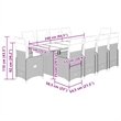 Afuera Living Contemporary 11 Piece Poly Rattan Bistro Set in Gray