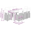 Afuera Living Contemporary 9 Piece Poly Rattan Large Bistro Set in Gray