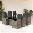 Afuera Living Contemporary 7 Piece Poly Rattan Large Bistro Set in Gray