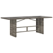 Afuera Living Contemporary 7 Piece Poly Rattan Large Bistro Set in Gray