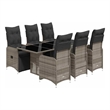 Afuera Living Contemporary 7 Piece Poly Rattan Large Bistro Set in Gray