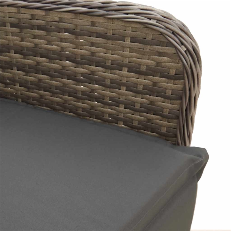 Afuera Living Contemporary Synthetic Poly Rattan Bistro Set in Gray