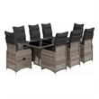 Afuera Living Contemporary Synthetic Poly Rattan Bistro Set in Gray