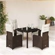 Afuera Living Contemporary Synthetic Poly Rattan Garden Bistro Set in Brown