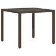 Afuera Living Contemporary Synthetic Poly Rattan Garden Bistro Set in Brown