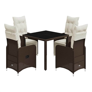 Afuera Living Contemporary Synthetic Poly Rattan Garden Bistro Set in Brown