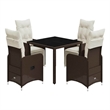 Afuera Living Contemporary Synthetic Poly Rattan Garden Bistro Set in Brown
