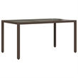Afuera Living 7 Piece Poly Rattan Large Bistro Set in Brown/Cream