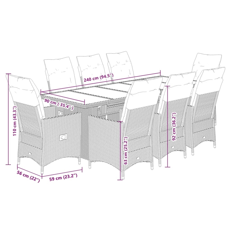 Afuera Living Contemporary Solid Acacia Wood Bistro Set in Black/Cream