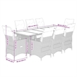 Afuera Living Contemporary 9 Piece Poly Rattan Bistro Set in Gray