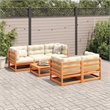 Afuera Living Contemporary Durable Wood Modular Sofa Set in Brown