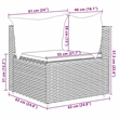 Afuera Living Contemporary 5 Piece Poly Rattan Lounge Set in Black/Cream