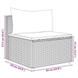 Afuera Living Contemporary 5 Piece Poly Rattan Lounge Set in Black/Cream