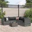 Afuera Living Contemporary Synthetic Poly Rattan  Medium Lounge Set in Gray