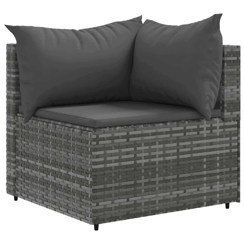 Afuera Living Contemporary Synthetic Poly Rattan  Medium Lounge Set in Gray