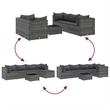 Afuera Living Contemporary Synthetic Poly Rattan  Medium Lounge Set in Gray