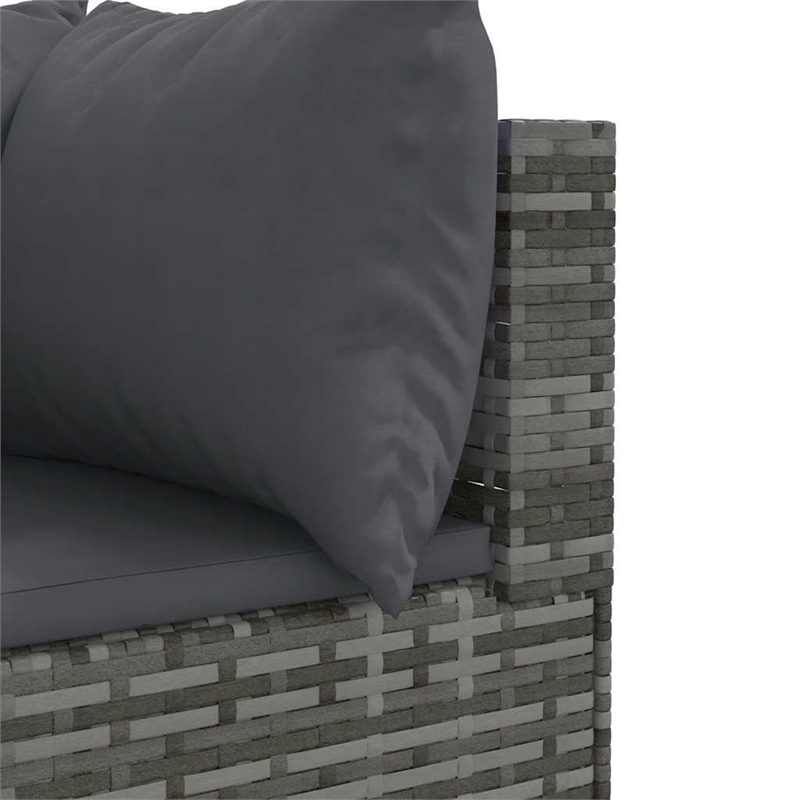 Afuera Living Contemporary Synthetic Poly Rattan  Medium Lounge Set in Gray