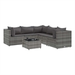 Afuera Living Contemporary Synthetic Poly Rattan  Medium Lounge Set in Gray