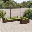 Afuera Living 9 Piece Poly Rattan Patio Sofa Set in Green/Brown