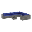 Afuera Living Contemporary 10 Piece Poly Rattan Patio Sofa Set in Gray