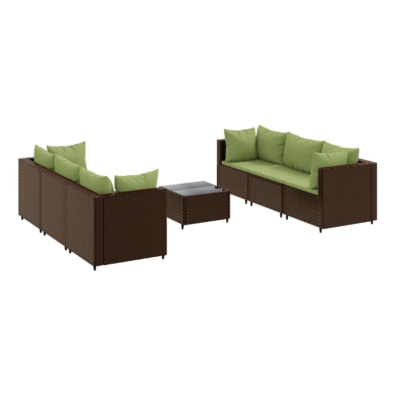 Afuera Living Contemporary 7 Piece Poly Rattan Lounge Set in Brown