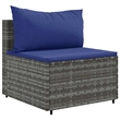 Afuera Living Contemporary 7 Piece Poly Rattan Lounge Set in Gray