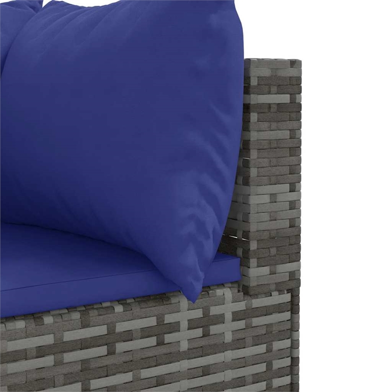 Afuera Living Contemporary 7 Piece Poly Rattan Lounge Set in Gray
