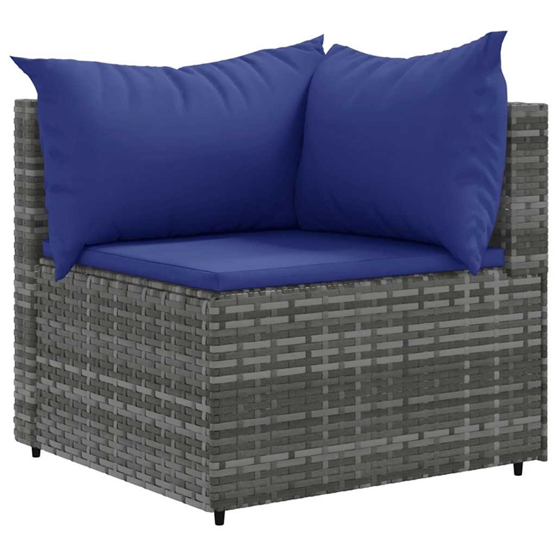 Afuera Living Contemporary Synthetic Poly Rattan 8 Piece Lounge Set in Gray