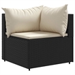Afuera Living Contemporary 6 Piece Poly Rattan Small Lounge Set in Black