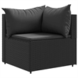 Afuera Living Contemporary 6 Piece Poly Rattan Lounge Set in Black