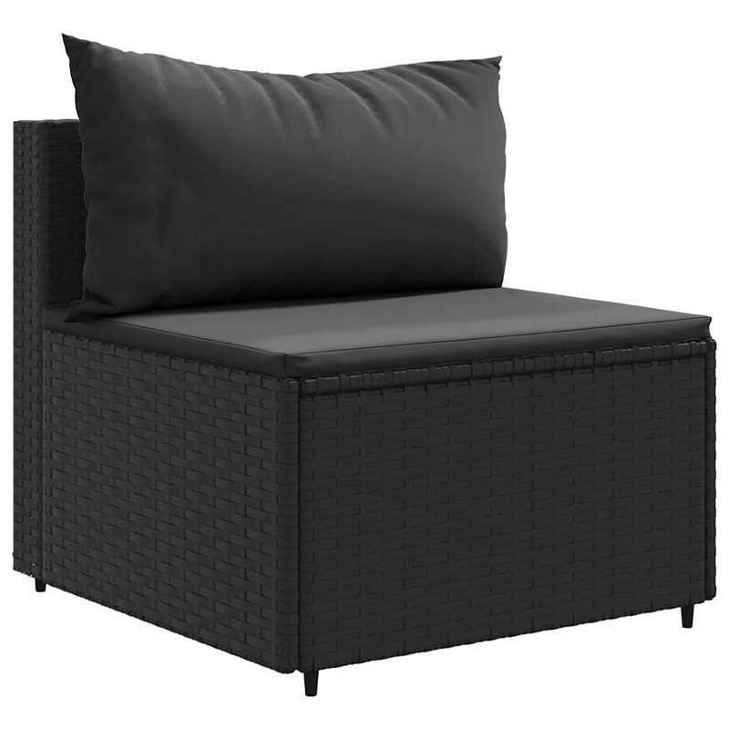 Afuera Living Contemporary 6 Piece Poly Rattan Lounge Set in Black
