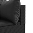 Afuera Living Contemporary 6 Piece Poly Rattan Lounge Set in Black