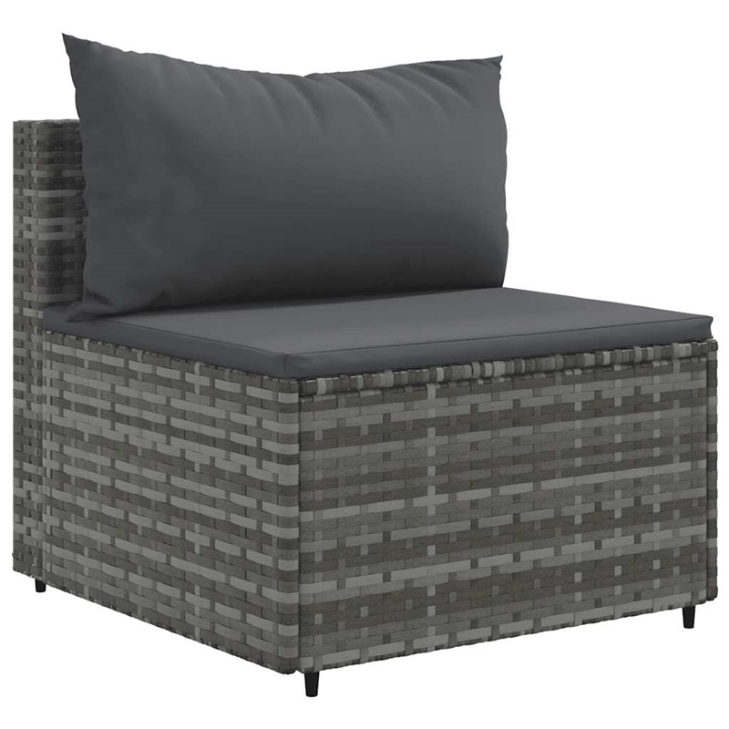 Afuera Living Contemporary 7 Piece Poly Rattan Small Lounge Set in Gray