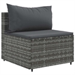 Afuera Living Contemporary 7 Piece Poly Rattan Small Lounge Set in Gray