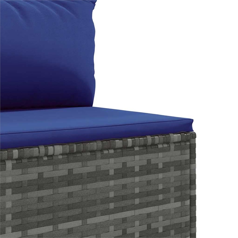 Afuera Living 6 Piece Poly Rattan Small Lounge Set in Gray/Blue