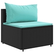 Afuera Living Contemporary Synthetic Poly Rattan 7 Piece Lounge Set in Black