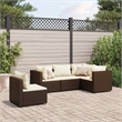 Afuera Living Contemporary 5 Piece Poly Rattan Lounge Set in Brown