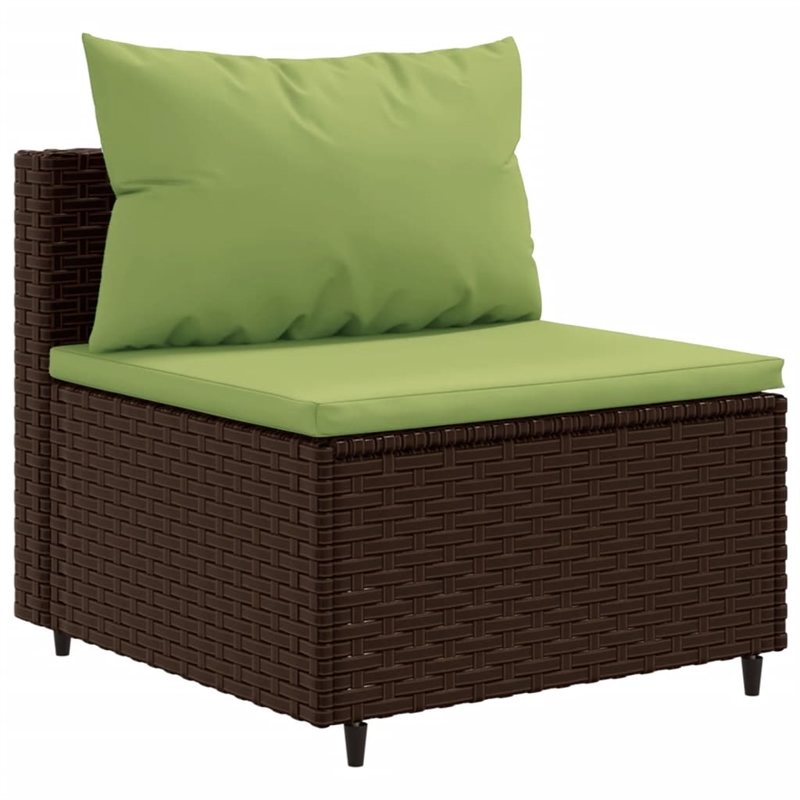 Afuera Living 11 Piece Poly Rattan Large Patio Sofa Set in Brown