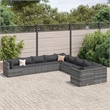 Afuera Living 10 Piece Poly Rattan Small Patio Sofa Set in Gray