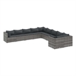 Afuera Living 10 Piece Poly Rattan Small Patio Sofa Set in Gray