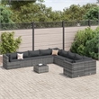 Afuera Living Contemporary 11 Piece Poly Rattan Patio Sofa Set in Gray