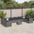 Afuera Living Contemporary 11 Piece Poly Rattan Large Lounge Set in Gray