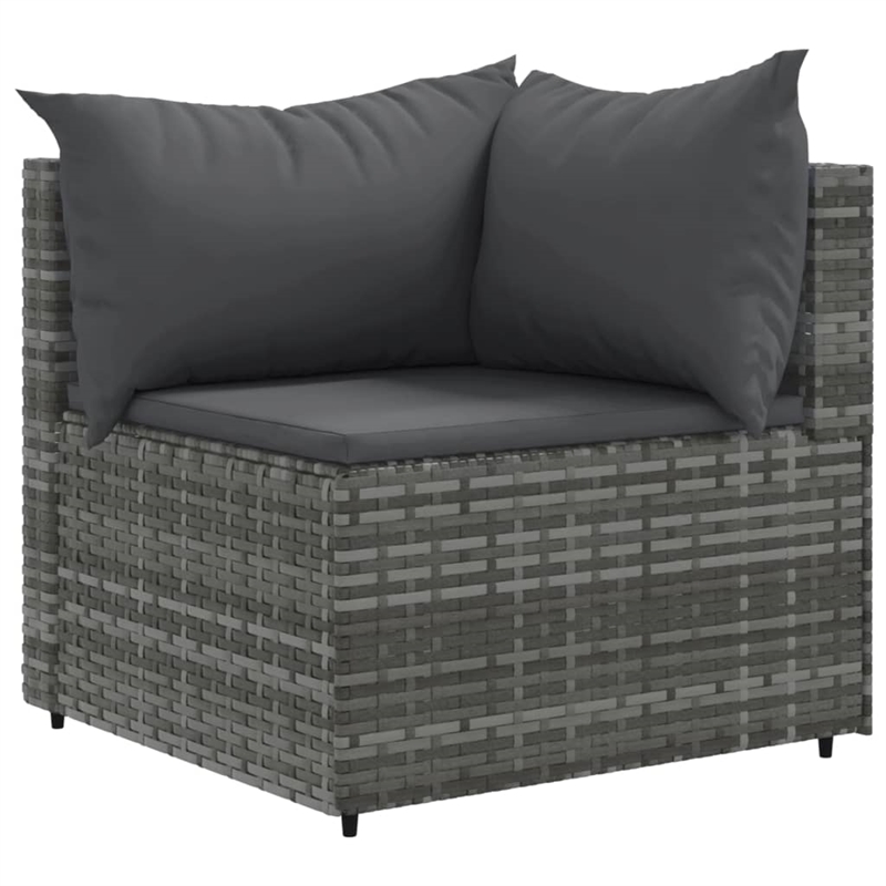 Afuera Living Contemporary 11 Piece Poly Rattan Large Lounge Set in Gray