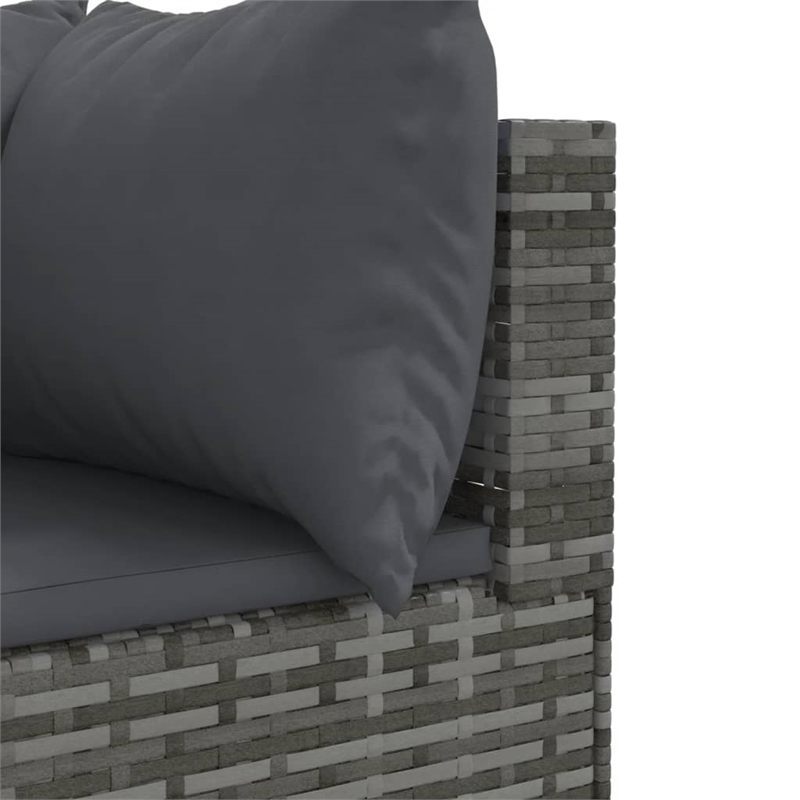 Afuera Living Contemporary 11 Piece Poly Rattan Large Lounge Set in Gray