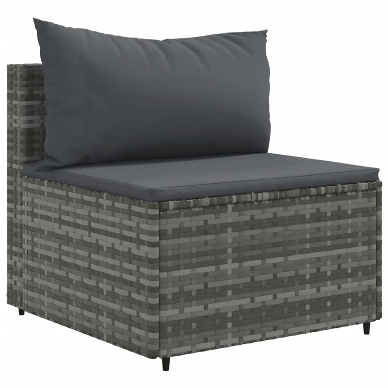 Afuera Living 9 Piece Poly Rattan Large Patio Sofa Set in Gray