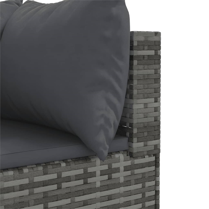 Afuera Living 9 Piece Poly Rattan Large Patio Sofa Set in Gray