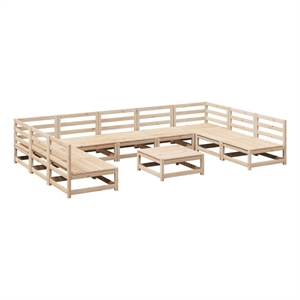 Afuera Living Contemporary Durable Wood Large Sofa Set in Natural