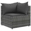 Afuera Living Contemporary 4 Piece Poly Rattan Lounge Set in Gray