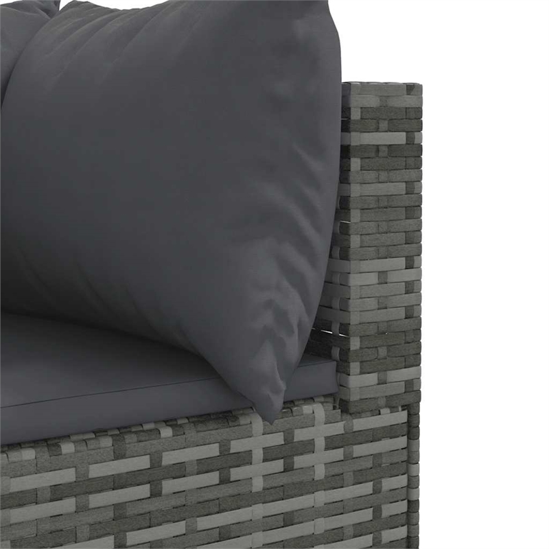 Afuera Living Contemporary 4 Piece Poly Rattan Lounge Set in Gray