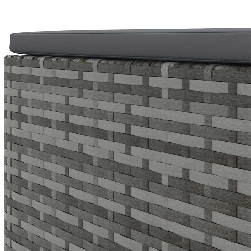 Afuera Living Contemporary 4 Piece Poly Rattan Lounge Set in Gray